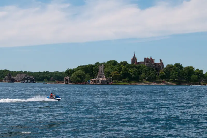 Boldt Castle on Heart Island, seen across the water from Alexandria Bay