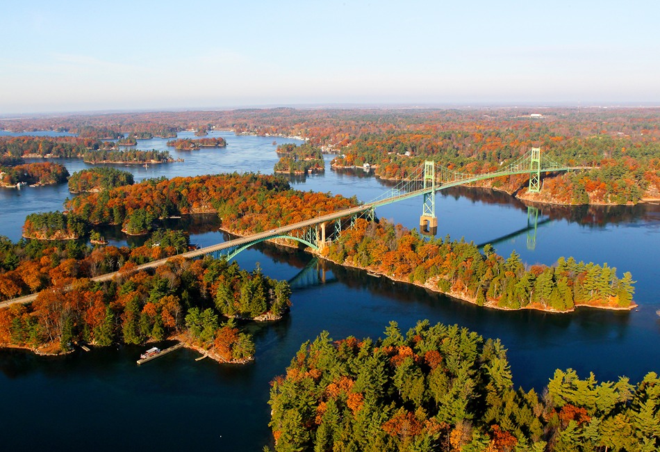 Thousand Islands Bridge and St. Lawrence River, Northern New York