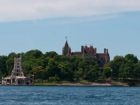 Boldt Castle and the Alster Tower on Heart Island, seen from the water